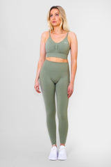 Pulse Scrunch Bra - Olive Green