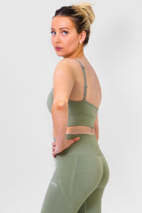 Pulse Scrunch Bra - Olive Green