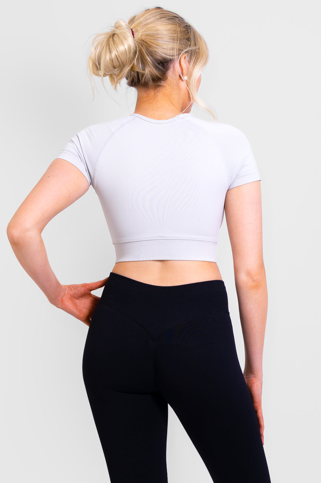 Nova Short Sleeve Crop Top Off white