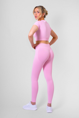 Nova Short Sleeve Crop Top Pink