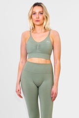 Pulse Scrunch Bra - Olive Green