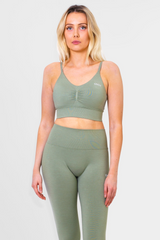 Pulse Scrunch Bra Olive Green